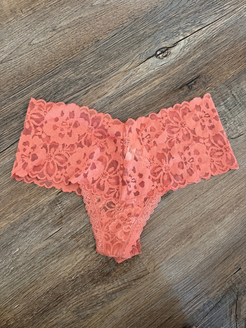 Victoria's Secret Coral Lace Cheeky Panty